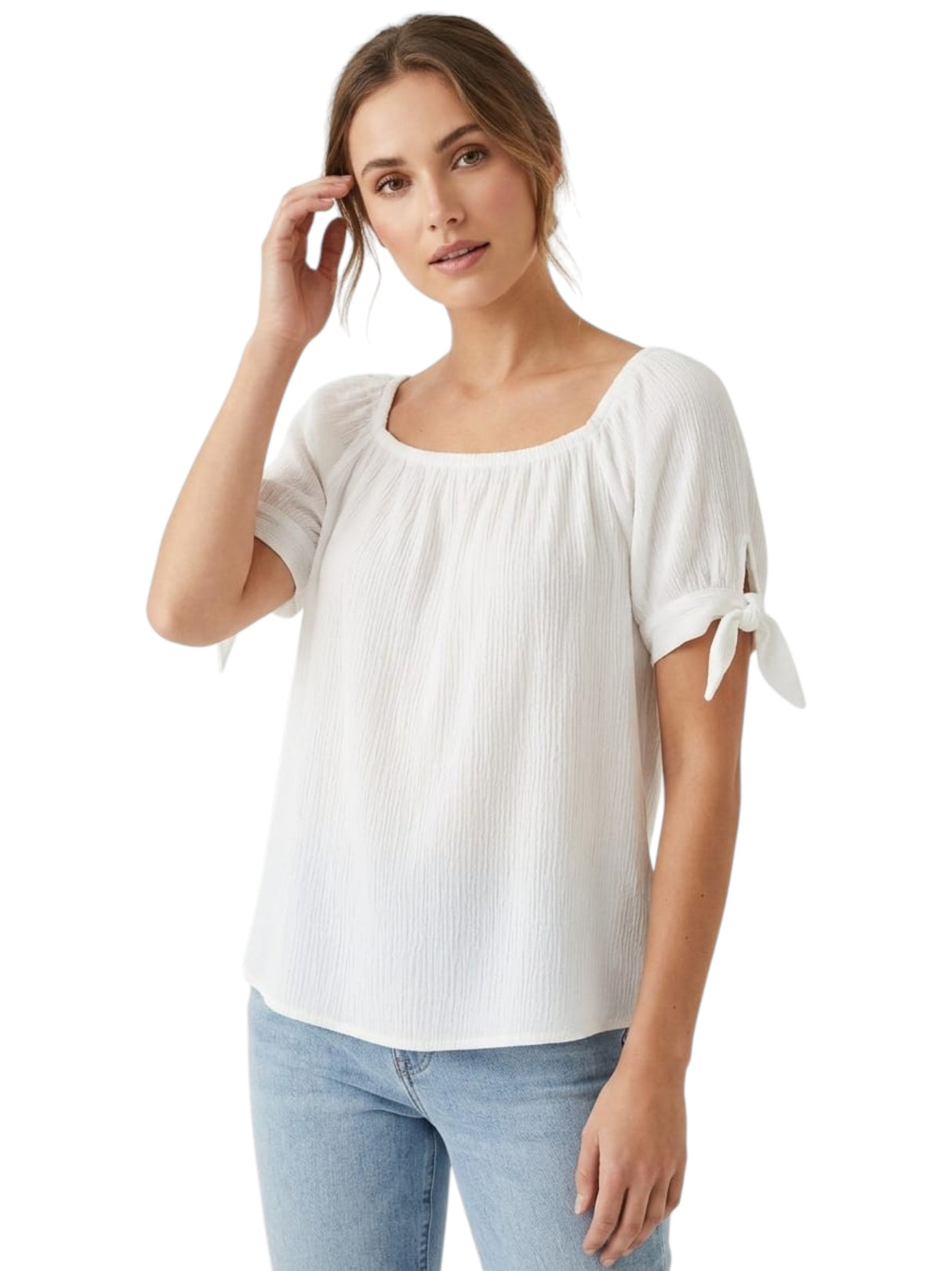 Image for Women's Textured Top,White