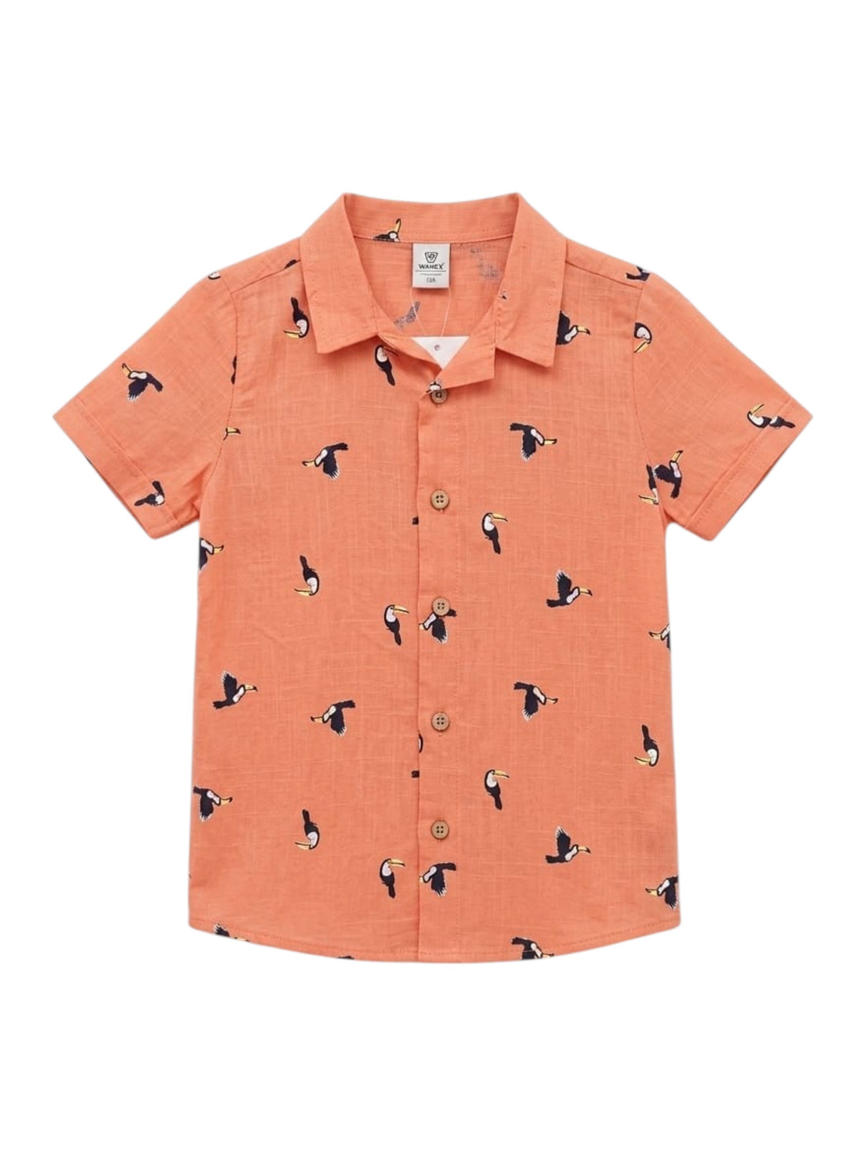 Image for Kids Boy's Printed Dress Shirt,Orange