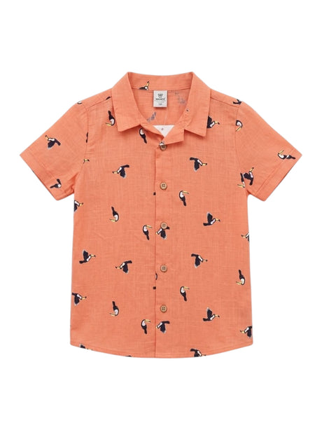 Image for Kids Boy's Printed Dress Shirt,Orange
