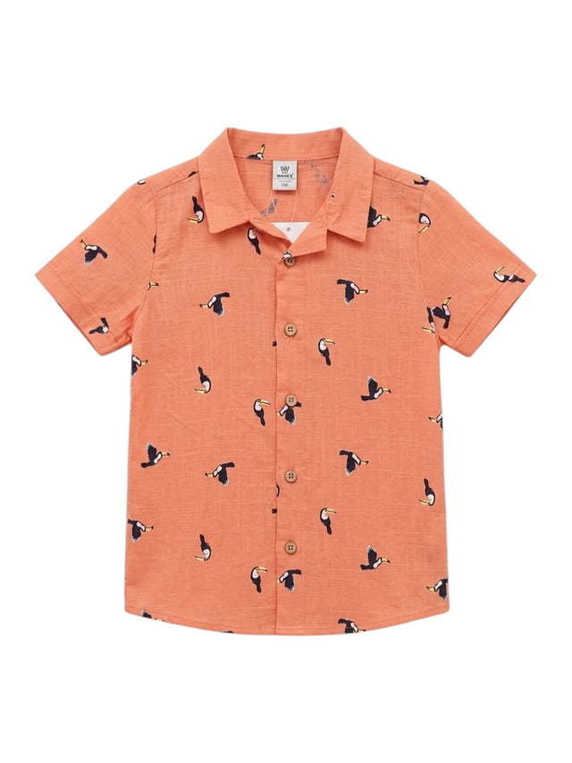 Image for Kids Boy's Printed Dress Shirt,Orange