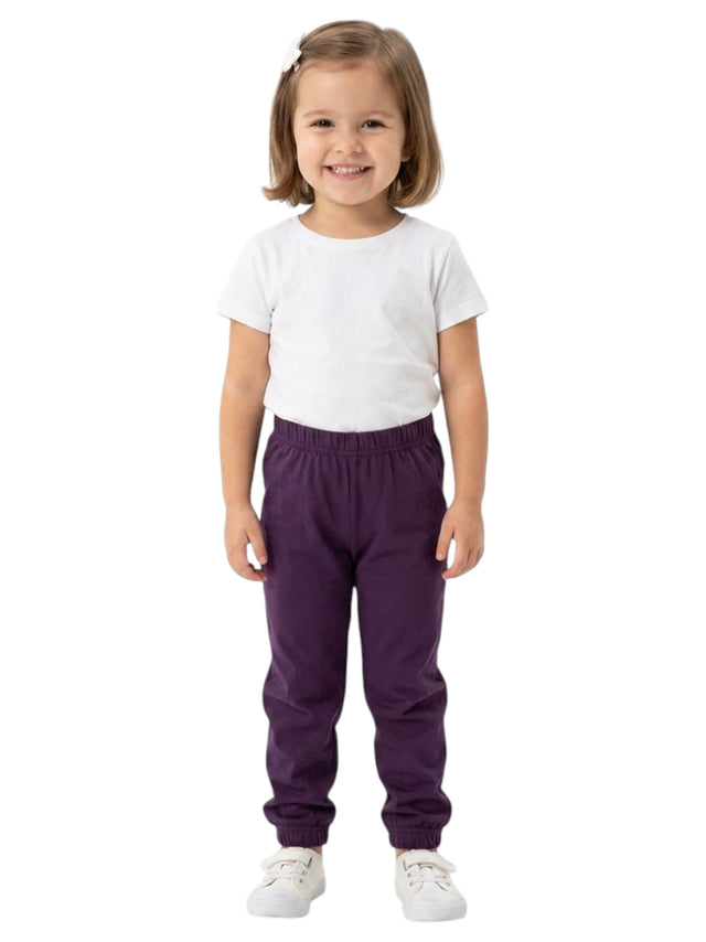 Image for Kids Girl's Plain Solid Pant,Dark Purple