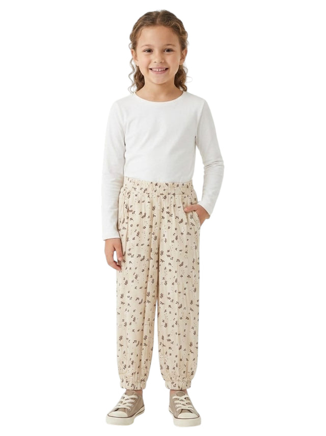 Image for Kids Girl's Printed Pant,Beige