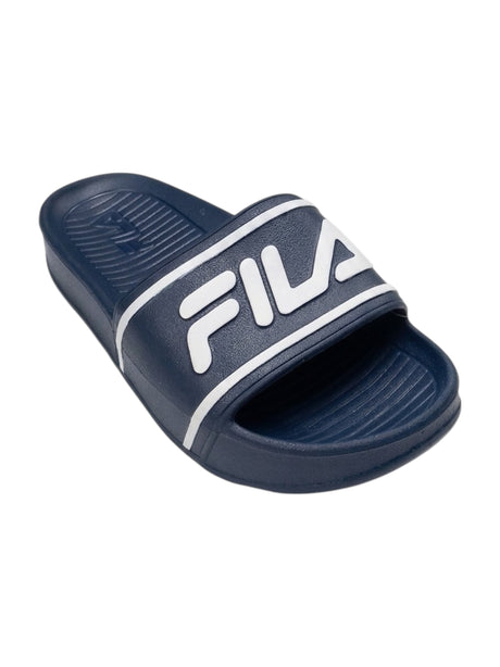 Image for Kids Boy's Logo Patched Slippers,Navy