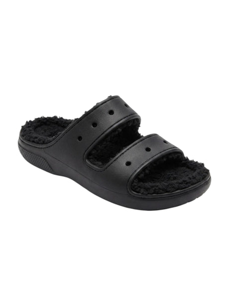 Image for Women's Plain Faux Fur Slippers,Black