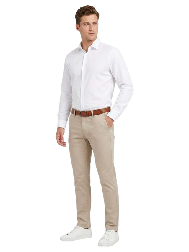 Image for Men's Plain Solid Pant,Dark Beige