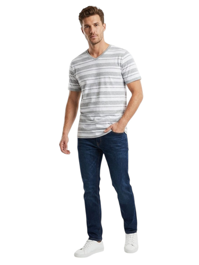 Image for Men's Striped Top,Grey/White