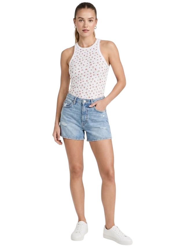Image for Women's Cherry Printed Top,White