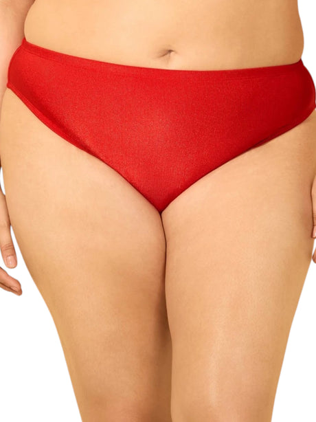 Image for Women's Ribbed Bikini Bottom,Red