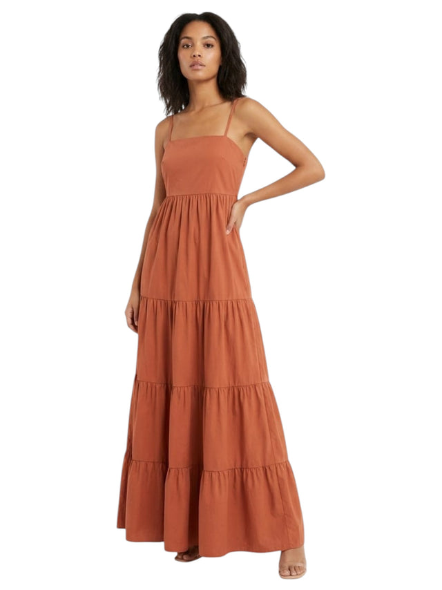 Image for Women's plain Dress,Brick