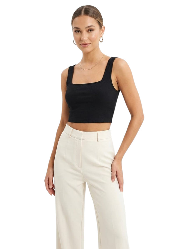 Image for Women's Plain Crop Top,Black