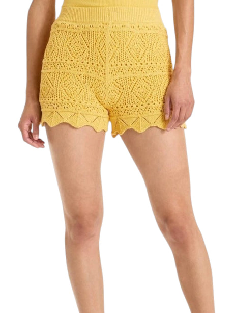 Image for Women's Crochet Cover up Short,Mustard Yellow