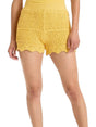 Image for Women's Crochet Cover up Short,Mustard Yellow