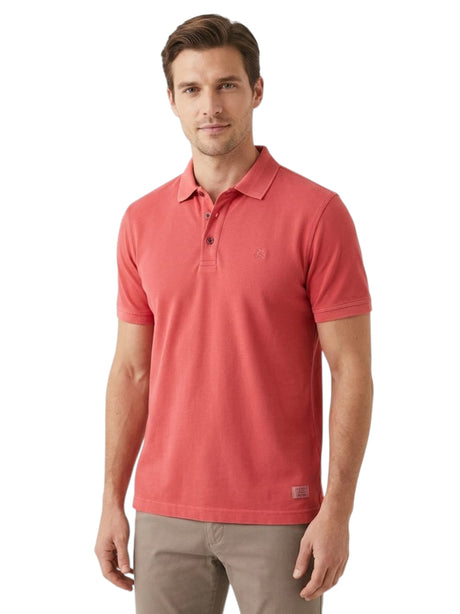 Image for Men's Textured Top,Dark Coral