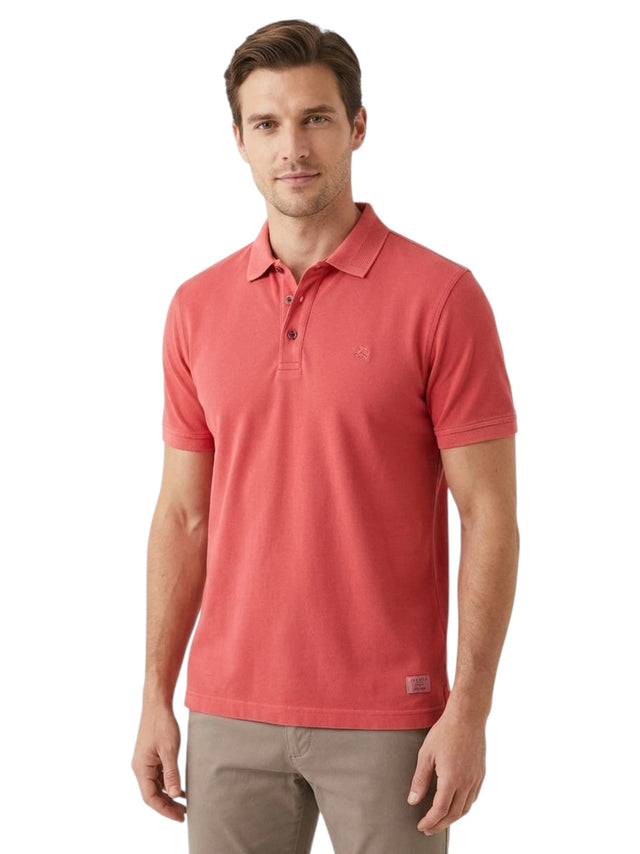 Image for Men's Textured Top,Dark Coral