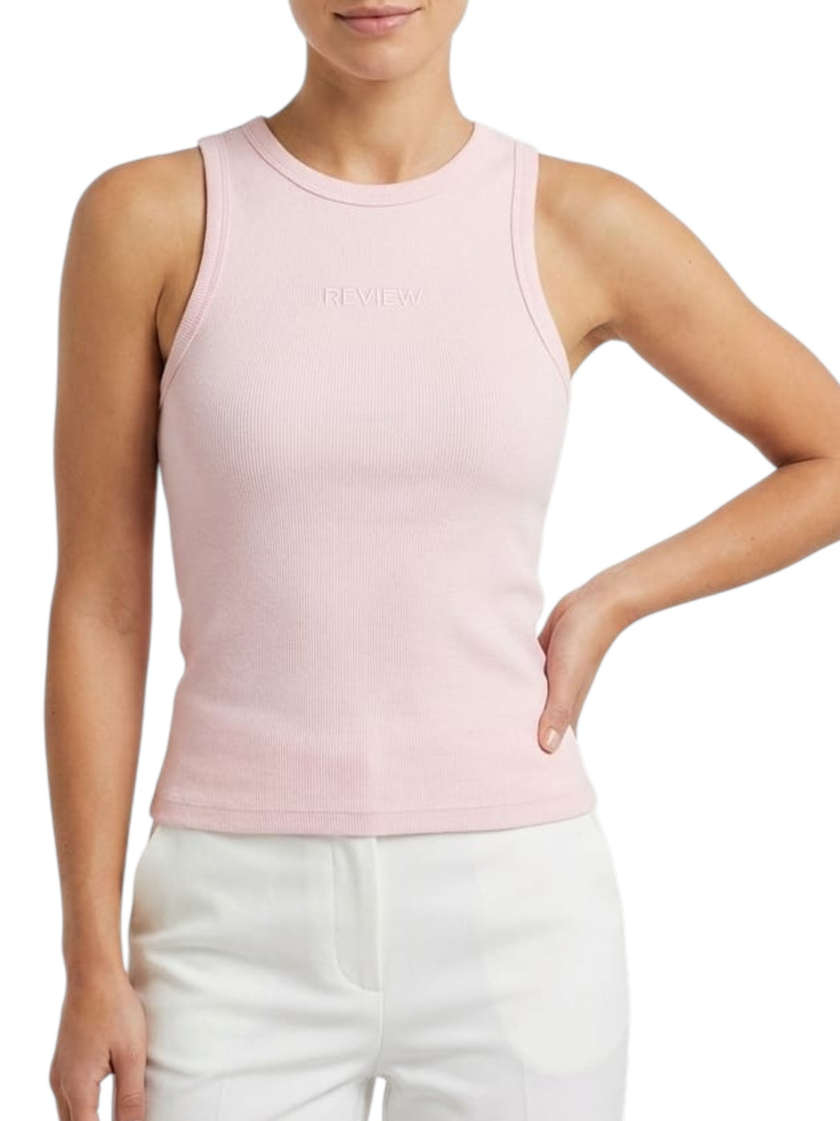 Image for Women's Ribbed Top,Ligh Pink