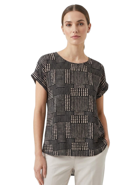 Image for Women's Printed Top,Black