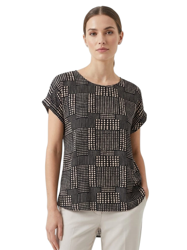 Image for Women's Printed Top,Black