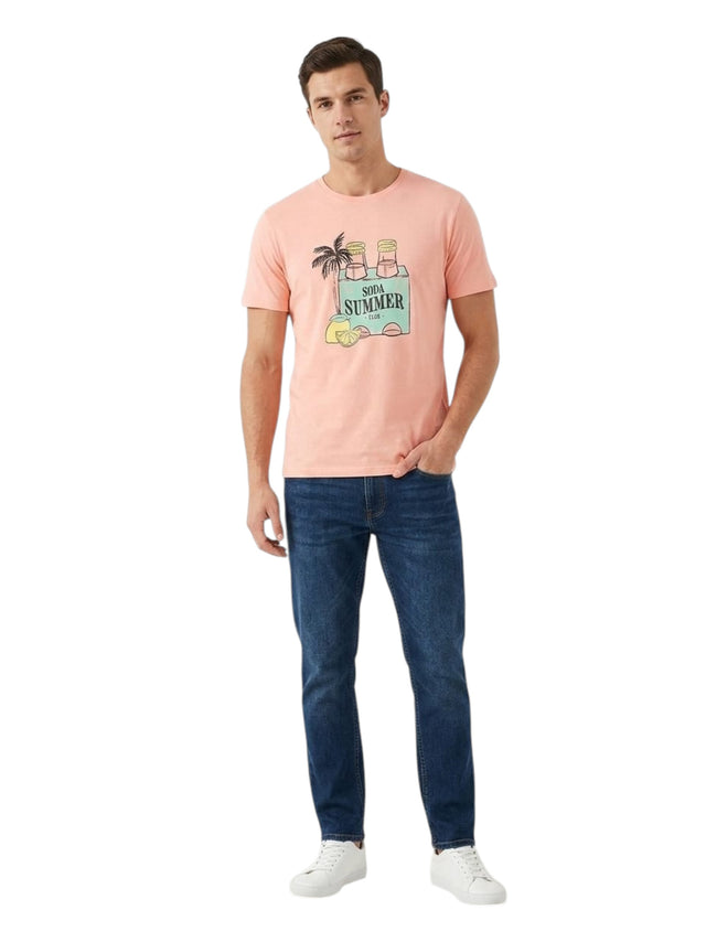 Image for Men's Printed Top,Light Apricot