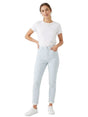 Image for Women's Plaid Jeans,Blue/White