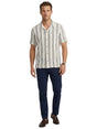Image for Men's Striped Dress Shirt,Off White/Navy