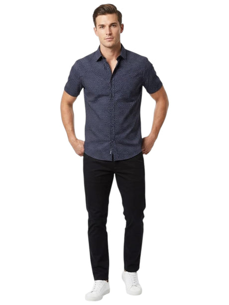 Image for Men's Printed Dress Shirt,Navy