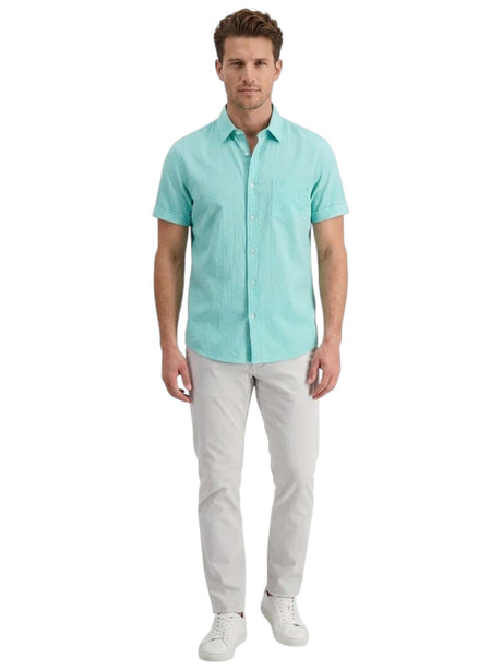 Image for Men's Textured Dress Shirt,Mint Blue