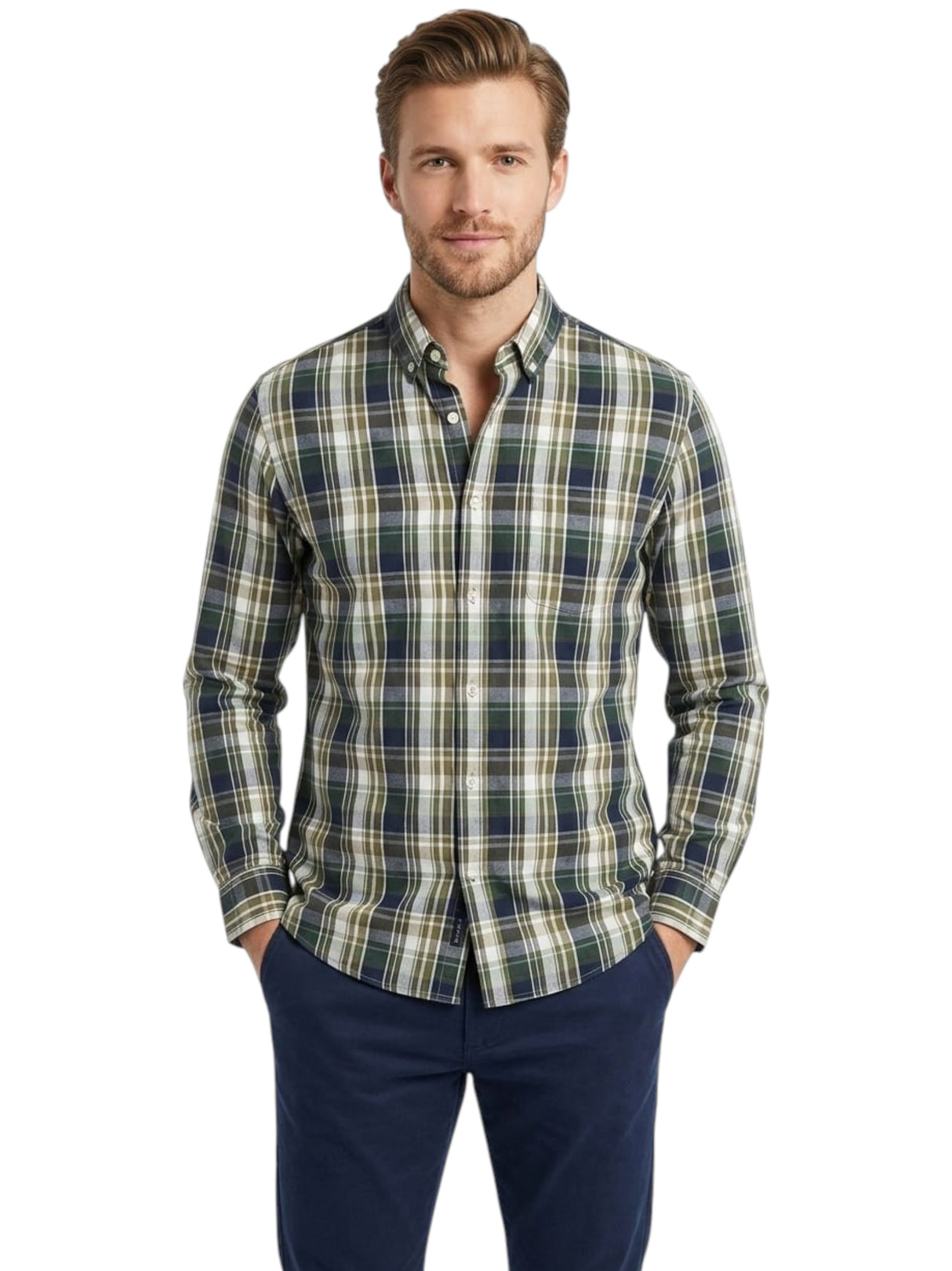 Image for Men's Plaid Dress Shirt,Multi