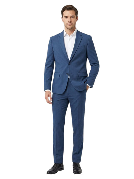 Image for Men's Plain Solid Blazer,Light Navy