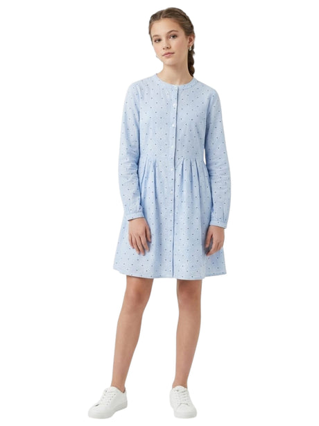 Image for Kids Girl's Heart Printed Dress,Dusty Blue
