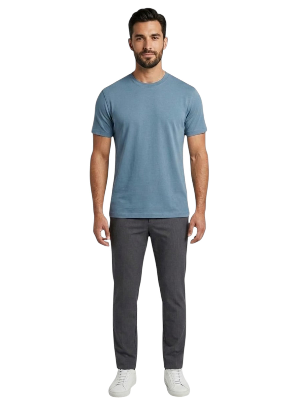 Image for Men's Plain Solid Top,Dusty Blue