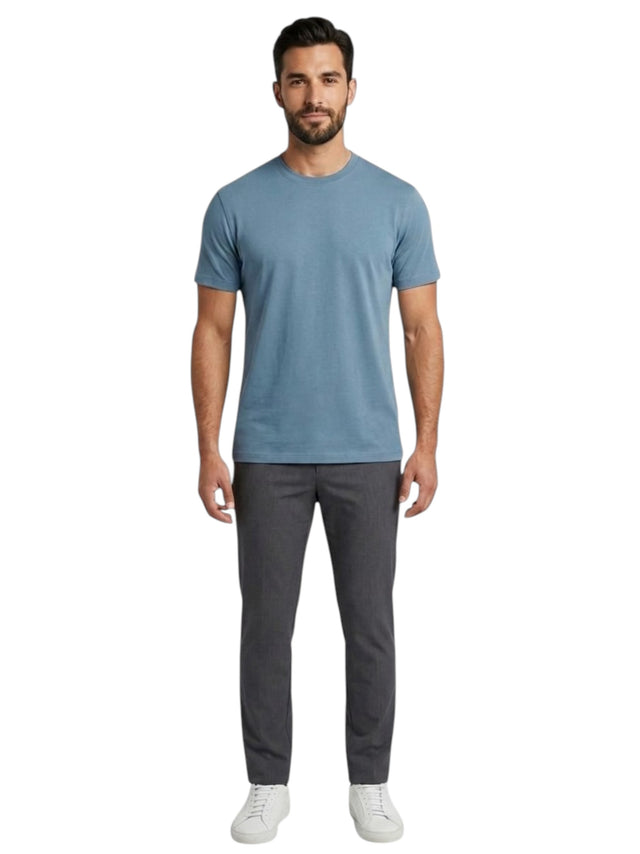 Image for Men's Plain Solid Top,Dusty Blue