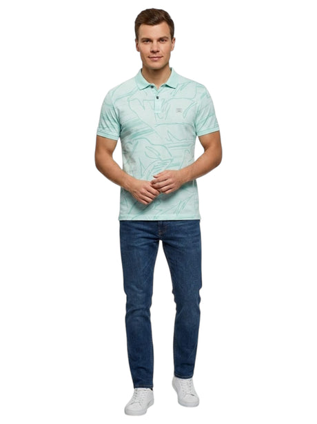 Image for Men's Printed Top,Mint Blue