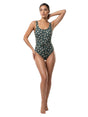 Image for Women's Polka Dot Printed One Pieces Swimsuit,Green