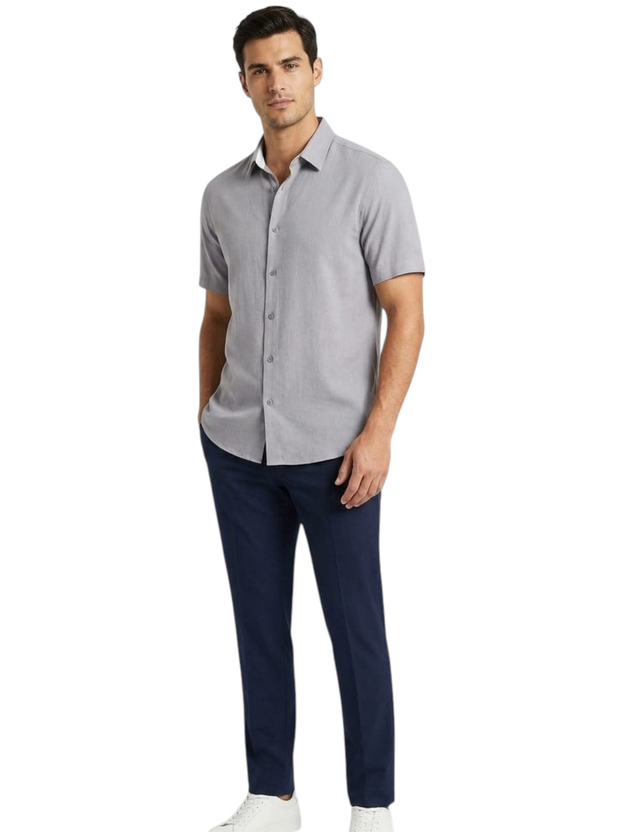 Image for Men's Plain Dress Shirt,Grey