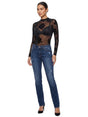 Image for Women's Textured Sheer Bodysuit,Black