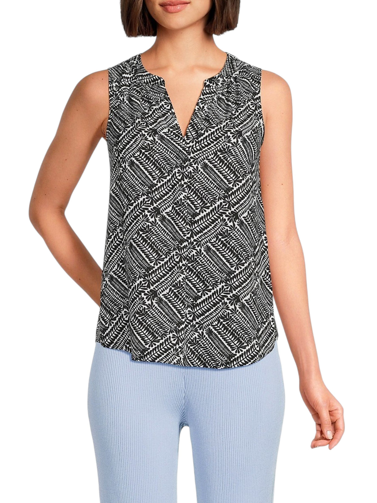 Image for Women's Printed Top,Black/White