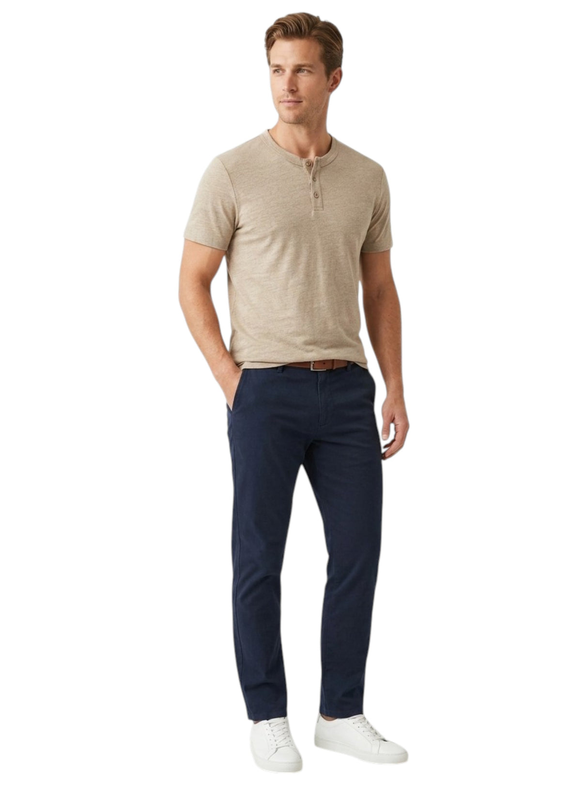 Image for Men's Textured Top,Beige