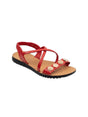 Image for Women's Ribbed Sandals,Red