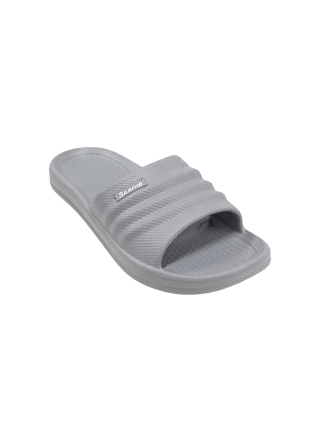 Image for Men's Plain Solid Slippers,Grey