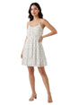 Image for Women's Printed Ruffled Dress,Off White