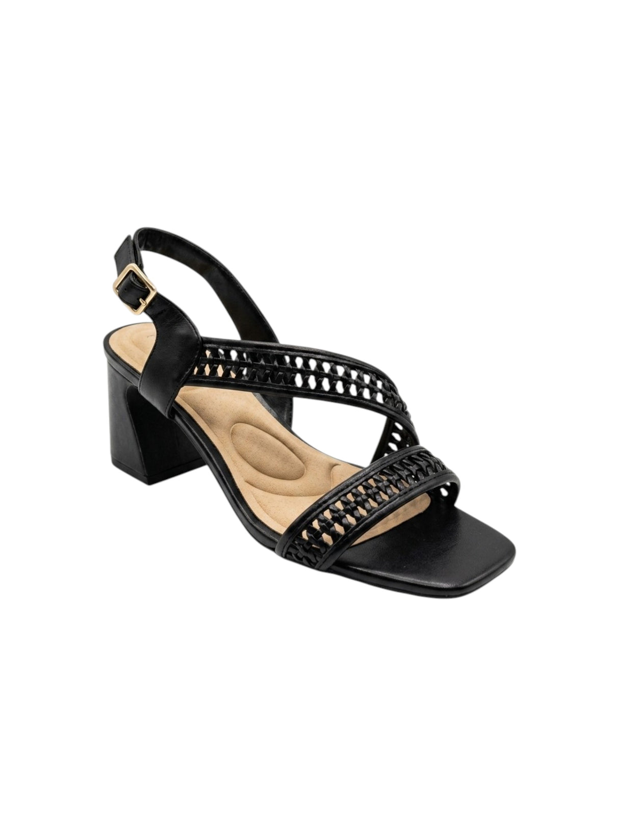 Image for Women's Textured Heeled Shoes,Black