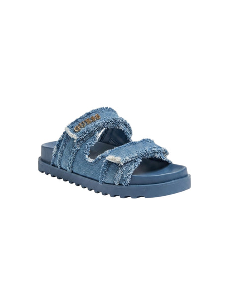 Image for Women's Textured Denim Slippers,Dusty Blue