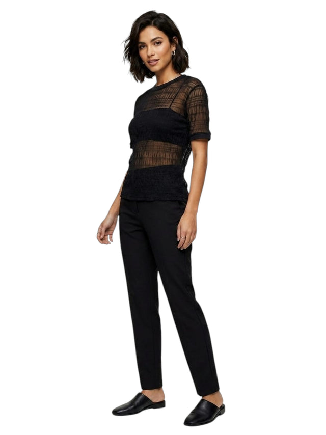 Image for Women's Textured Sheer Top,Black