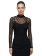 Image for Women's Dotted Sheer Bodysuit,Black