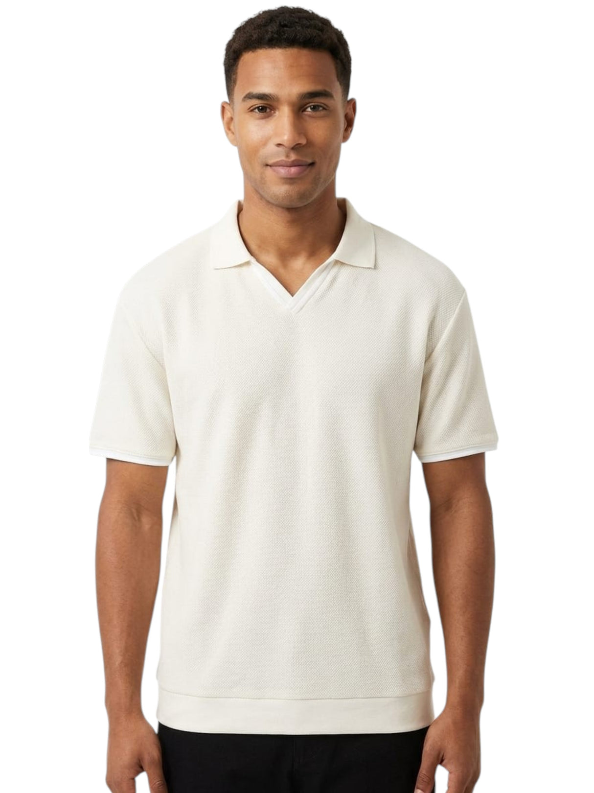Image for Men's Textured Top,Light Beige