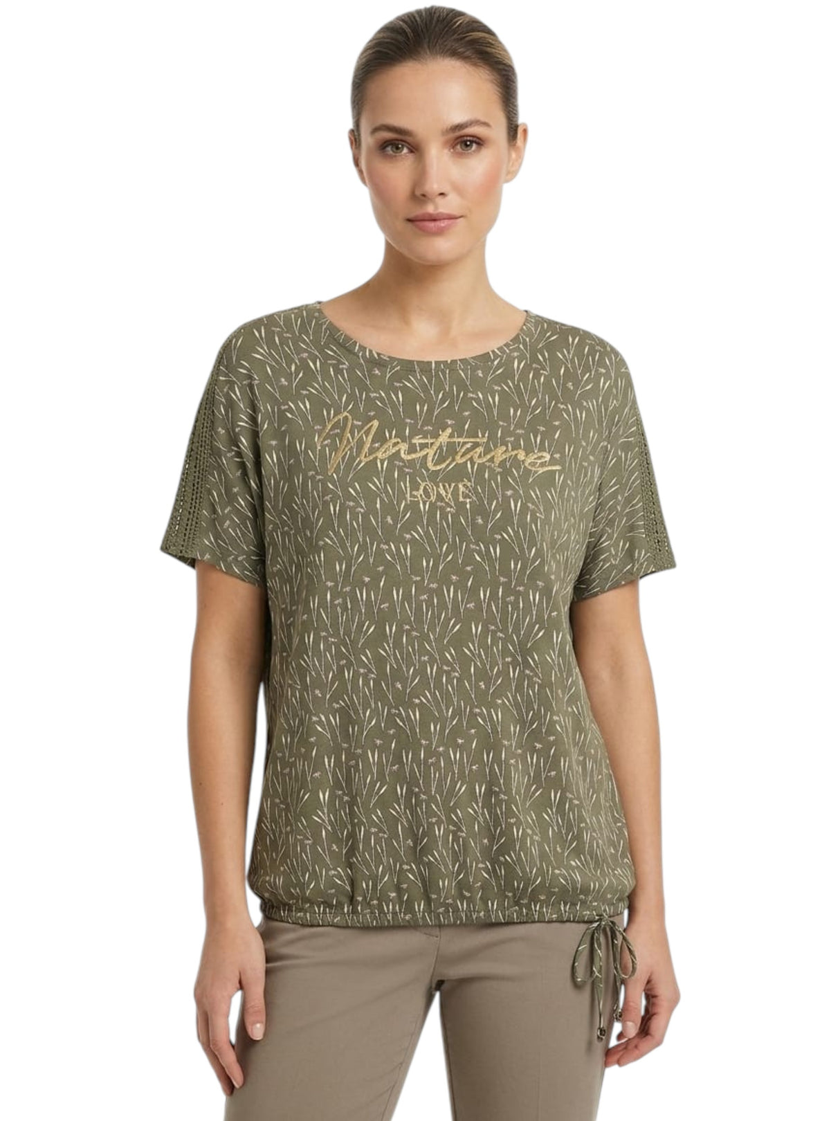 Image for Women's Printed Top,Olive