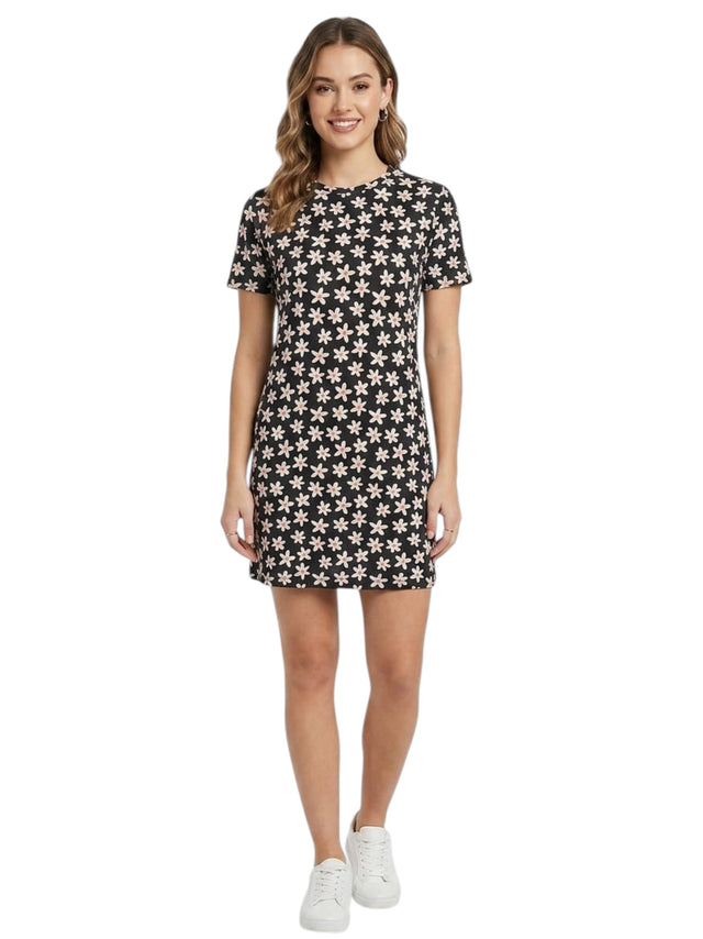 Image for Women's Floral Printed Dress,Black