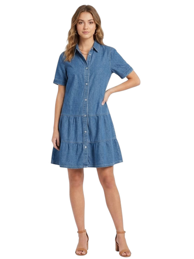 Image for Women's Plain Jeans Dress,Blue