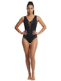 Image for Women's Plain Mesh One Pieces Swimsuit,Black