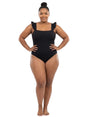 Image for Women's Plain Solid One Pieces Swimsuit,Black